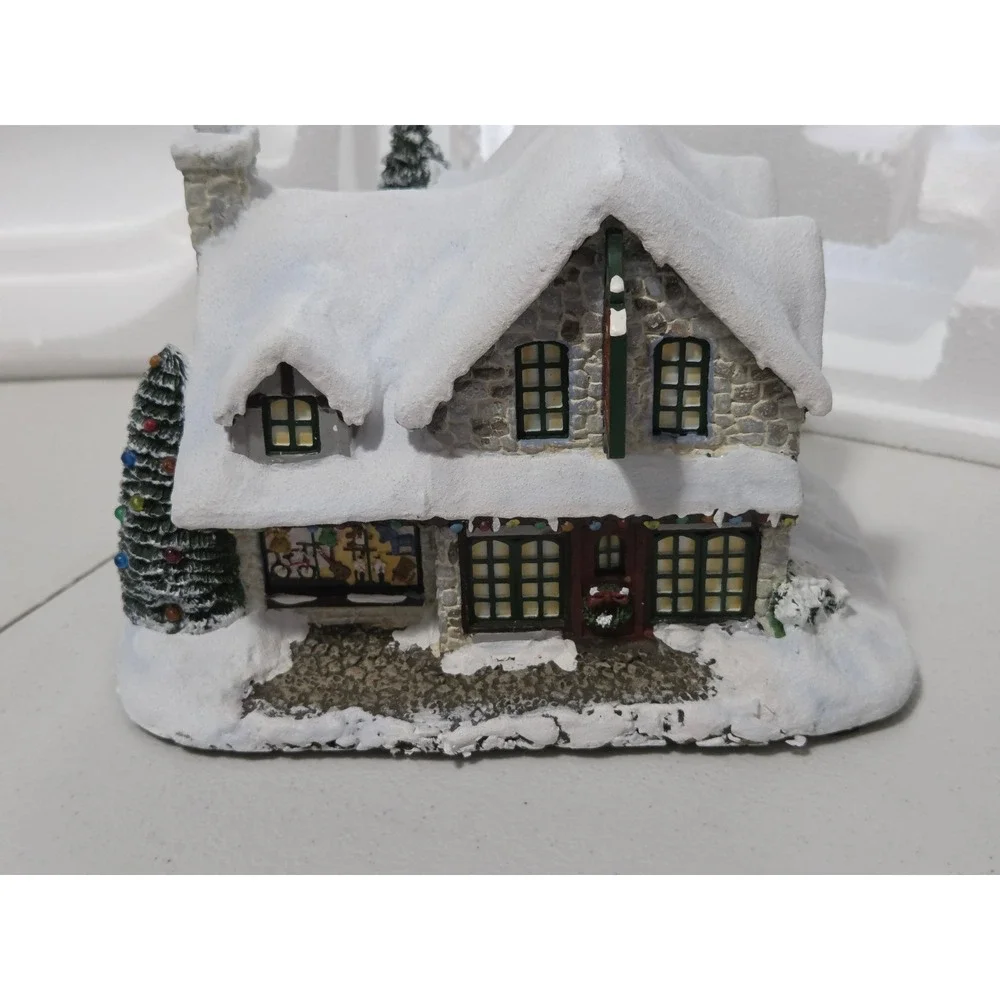 Thomas Kinkade Hawthorne Village Santa's Workshop Toys Lighted House COA C8244